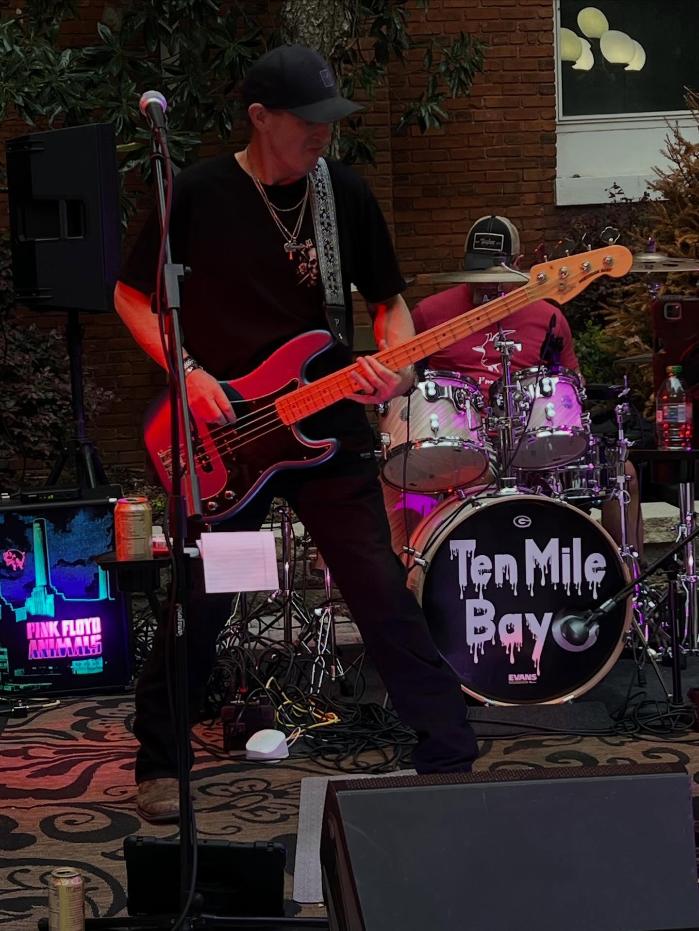 Mike Davidson on bass at a Ten Mile Bay show