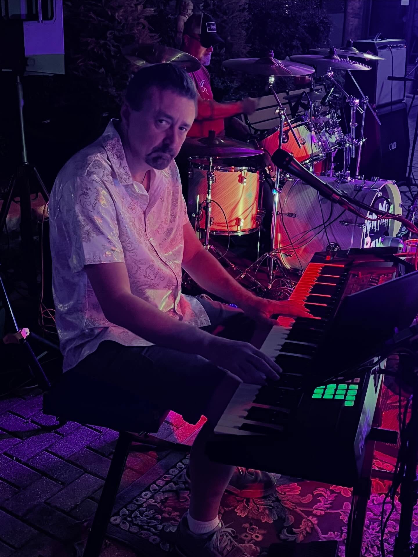 Keys and drums in full swing during a Ten Mile Bay set